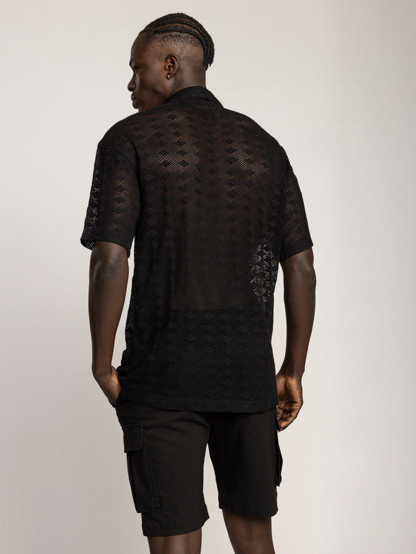 SHORT BUTTONED SHIRT Black / XXL