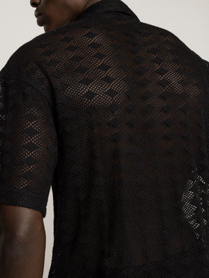 SHORT BUTTONED SHIRT Black / XXL