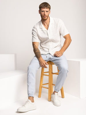 SHORT BUTTONED SHIRT Cream / XXL