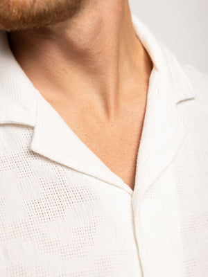 SHORT BUTTONED SHIRT Cream / XXL