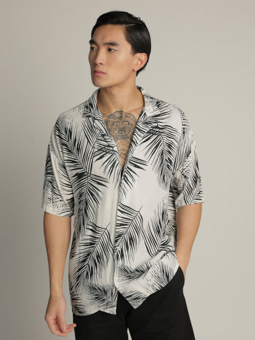 SHORT BUTTONED SHIRT Black / White / XXL