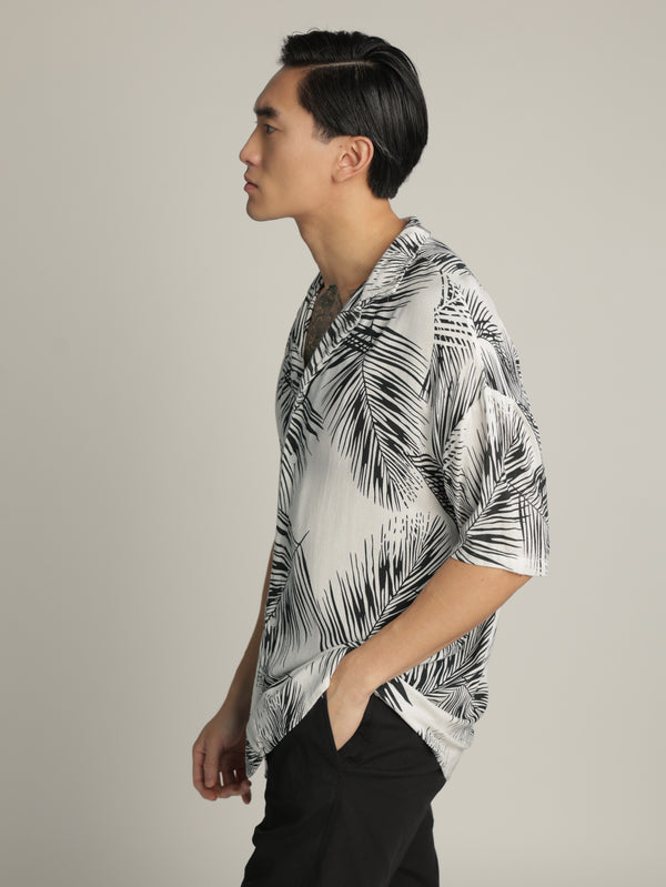 SHORT BUTTONED SHIRT Black / White / XXL