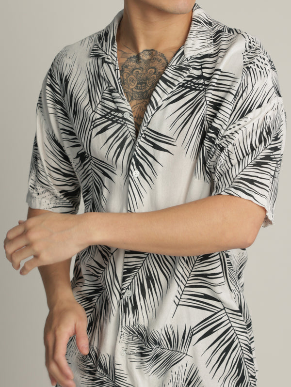 SHORT BUTTONED SHIRT Black / White / XXL