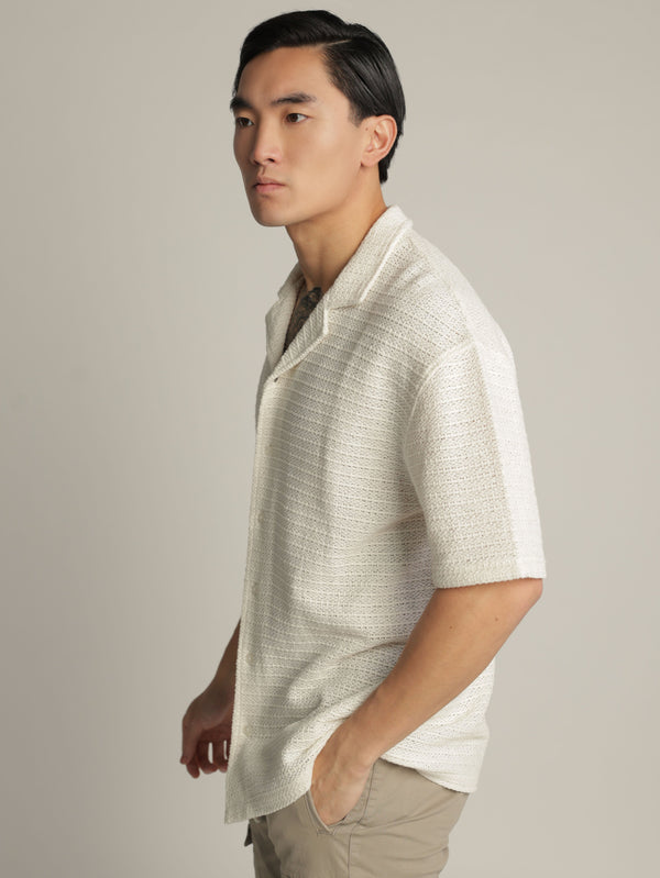 SHORT BUTTONED SHIRT Cream / XXL