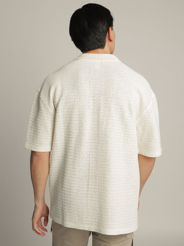 SHORT BUTTONED SHIRT Cream / XXL