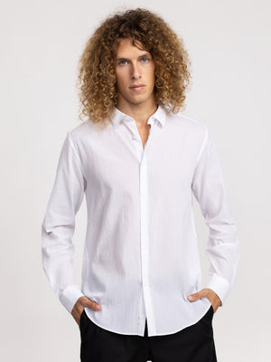 FASHION BUTTONED SHIRT White / XXL