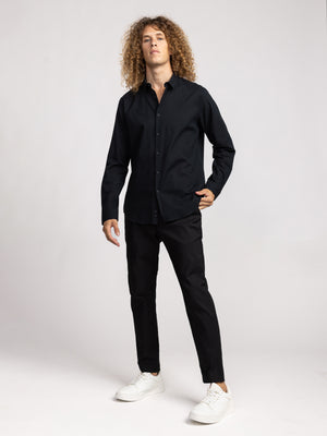 FASHION BUTTONED SHIRT Black / XXL