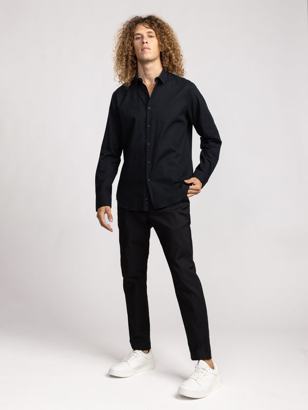 FASHION BUTTONED SHIRT Black / XXL