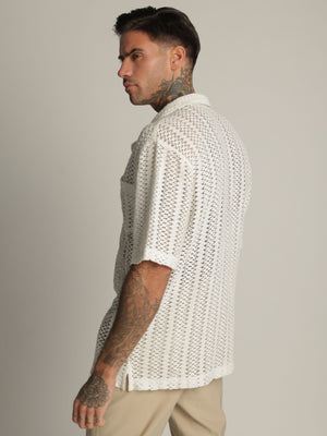SHORT BUTTONED SHIRT Cream / XXL