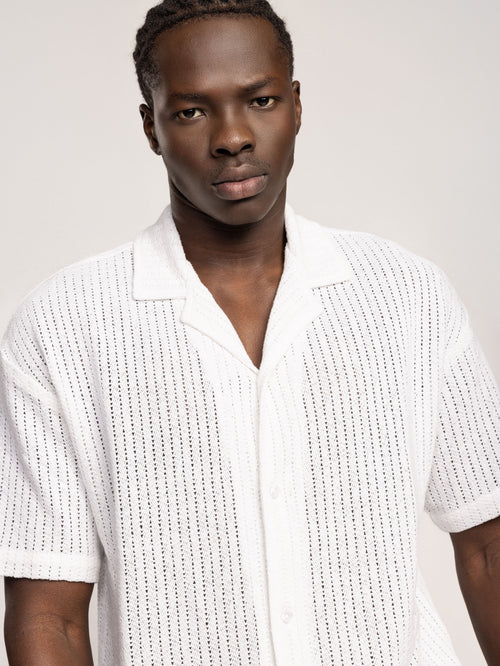 SHORT BUTTONED SHIRT Cream / XXL