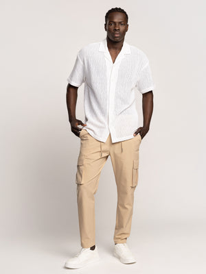 SHORT BUTTONED SHIRT Cream / XXL