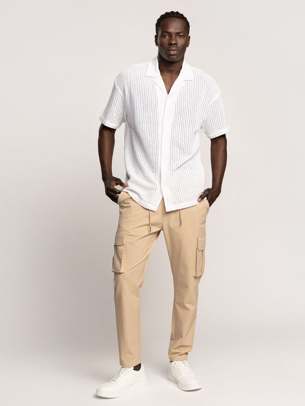 SHORT BUTTONED SHIRT Cream / XXL