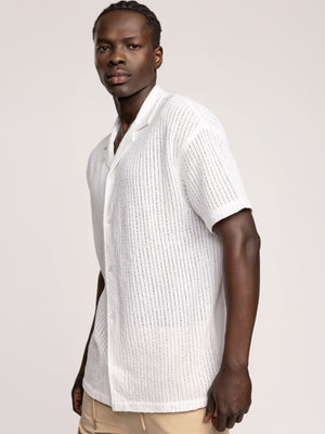 SHORT BUTTONED SHIRT Cream / XXL