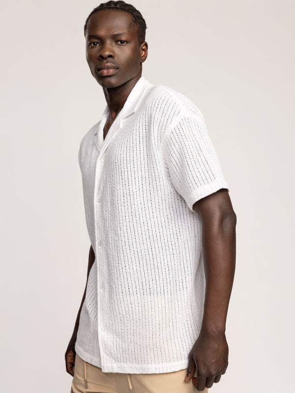 SHORT BUTTONED SHIRT Cream / XXL