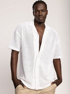 SHORT BUTTONED SHIRT Cream / XXL