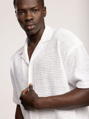 SHORT BUTTONED SHIRT Cream / XXL