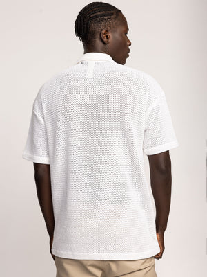 SHORT BUTTONED SHIRT Cream / XXL