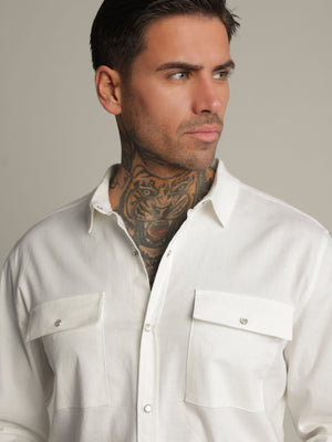 FASHION BUTTONNED SHIRTS White / XXL