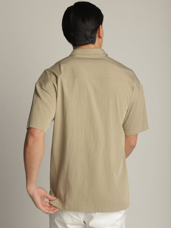 SHORT BUTTONED SHIRT Khaki / XXL
