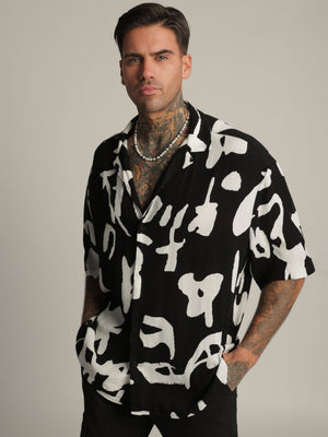 SHORT BUTTONED SHIRT Black / XXL