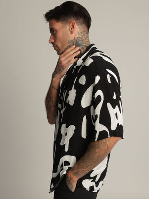 SHORT BUTTONED SHIRT Black / XXL