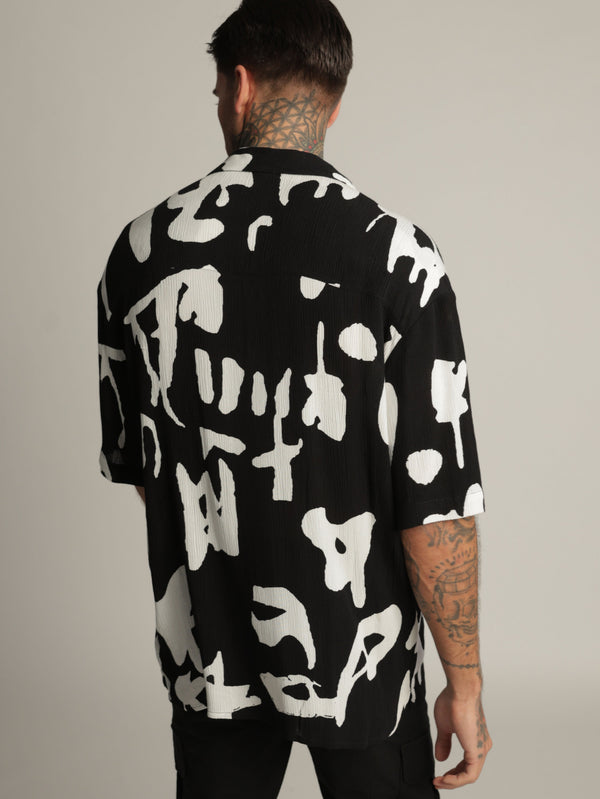 SHORT BUTTONED SHIRT Black / XXL