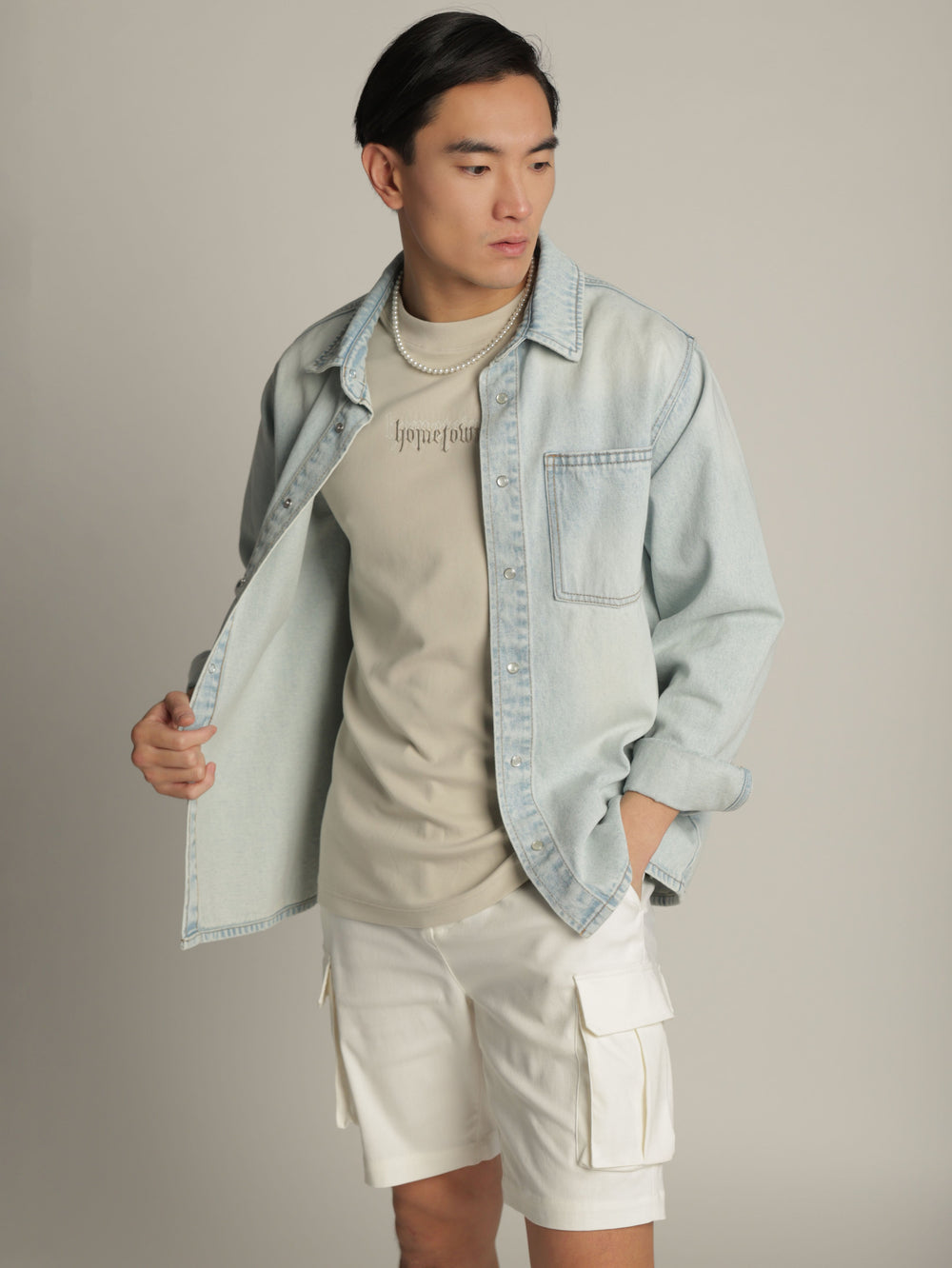 OVER SHIRT JACKET Light Blue / XXL