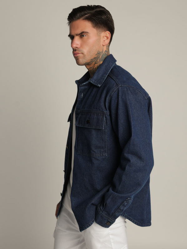 OVER SHIRT JACKET Blue / XXL