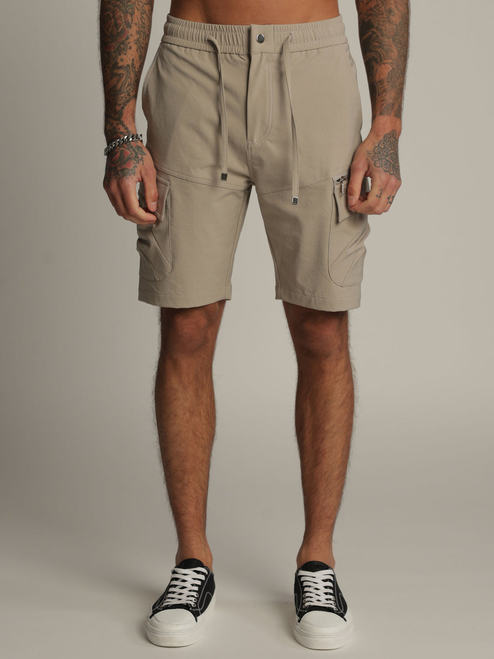 CARGO WOVEN BERMUDA Khaki / 48