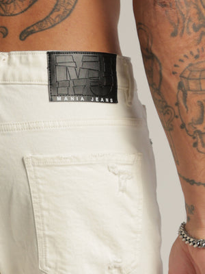 BASIC JEANS BERMUDA Cream / 48