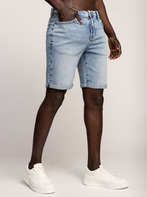 BASIC JEANS BERMUDA Light Blue / 48