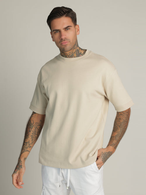 FASHION BASIC T-SHIRT Stone / XXS