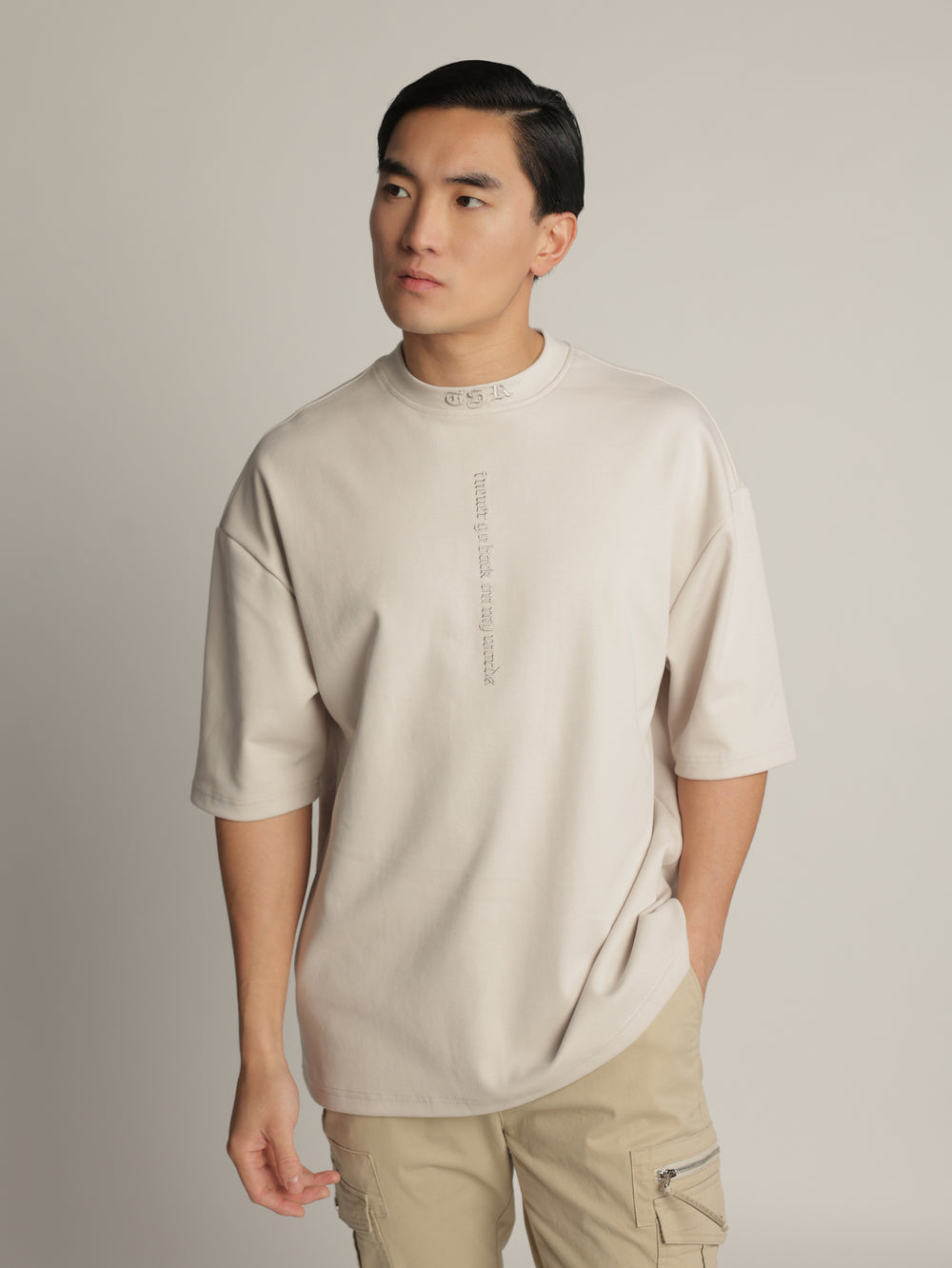 FASHION BASIC T-SHIRT Stone / XXS