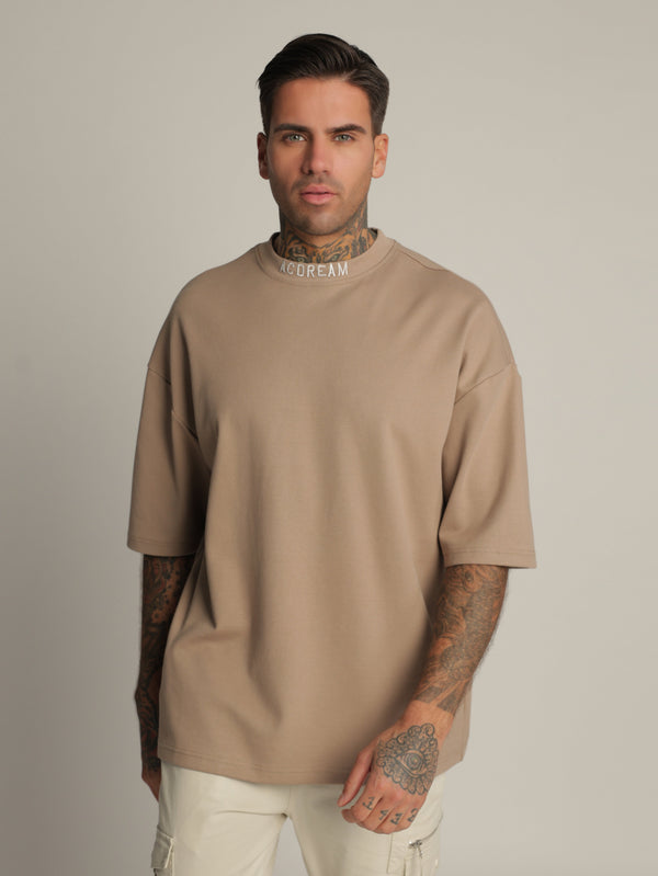 T-SHIRT OVER SIZE Coffee / XXS