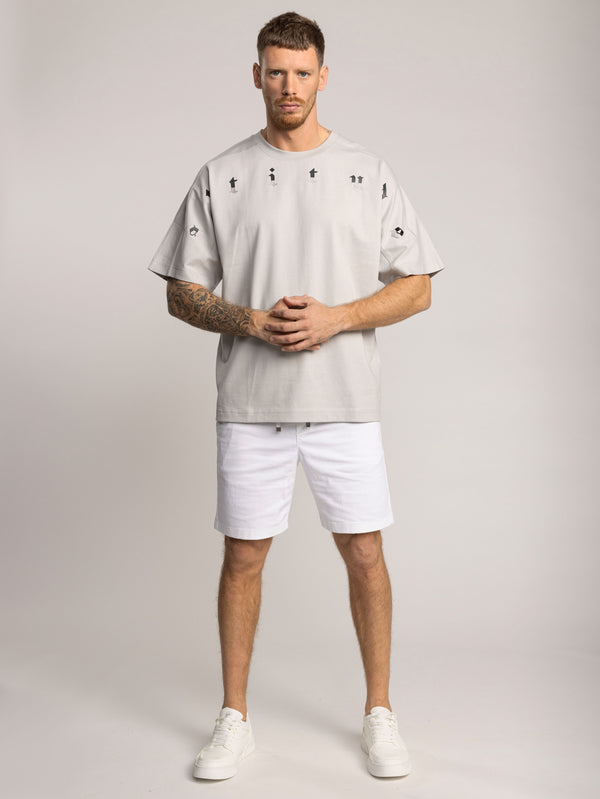 T-SHIRT OVER SIZE Light Gray / XXS