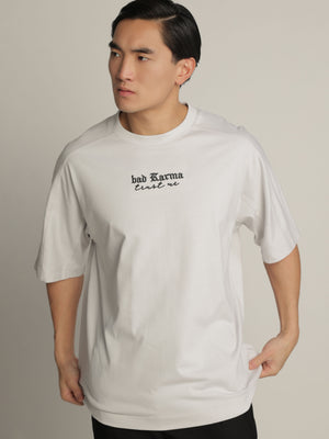 T-SHIRT OVER SIZE Light Gray / XXS