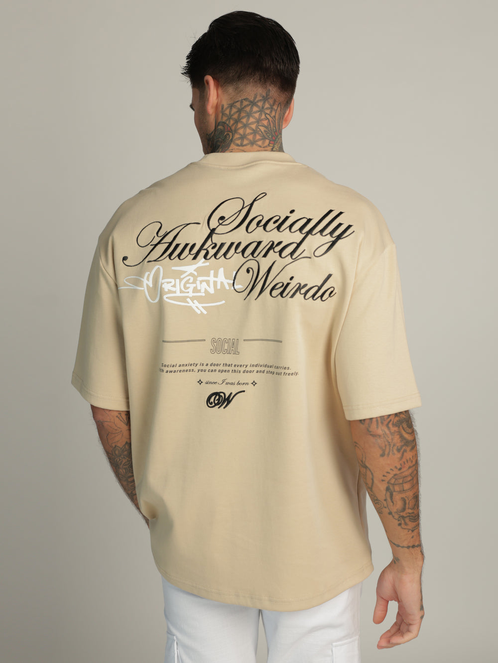 T-SHIRT OVER SIZE Beige / XXS