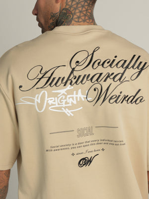 T-SHIRT OVER SIZE Beige / XXS