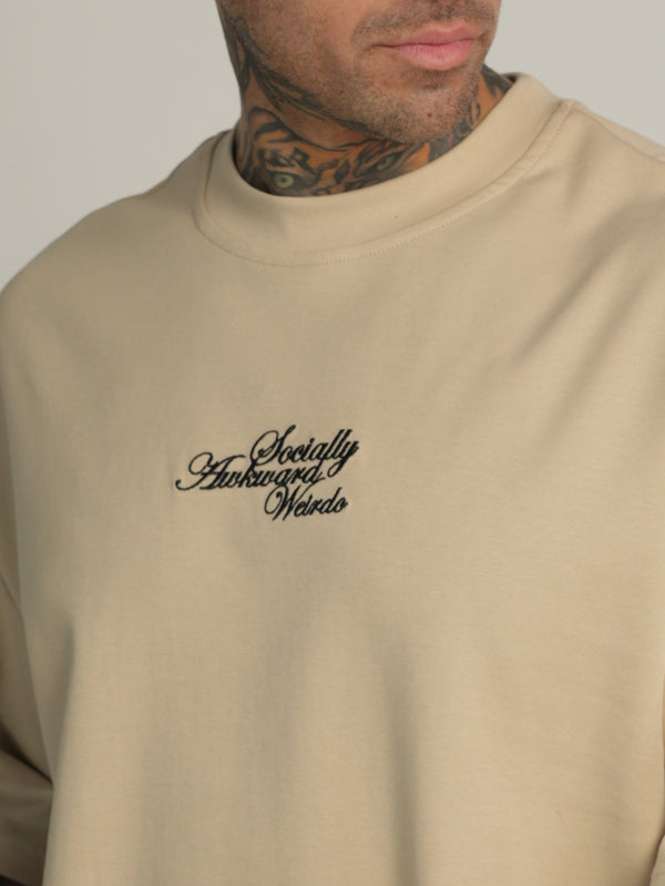T-SHIRT OVER SIZE Beige / XXS