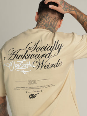 T-SHIRT OVER SIZE Beige / XXS