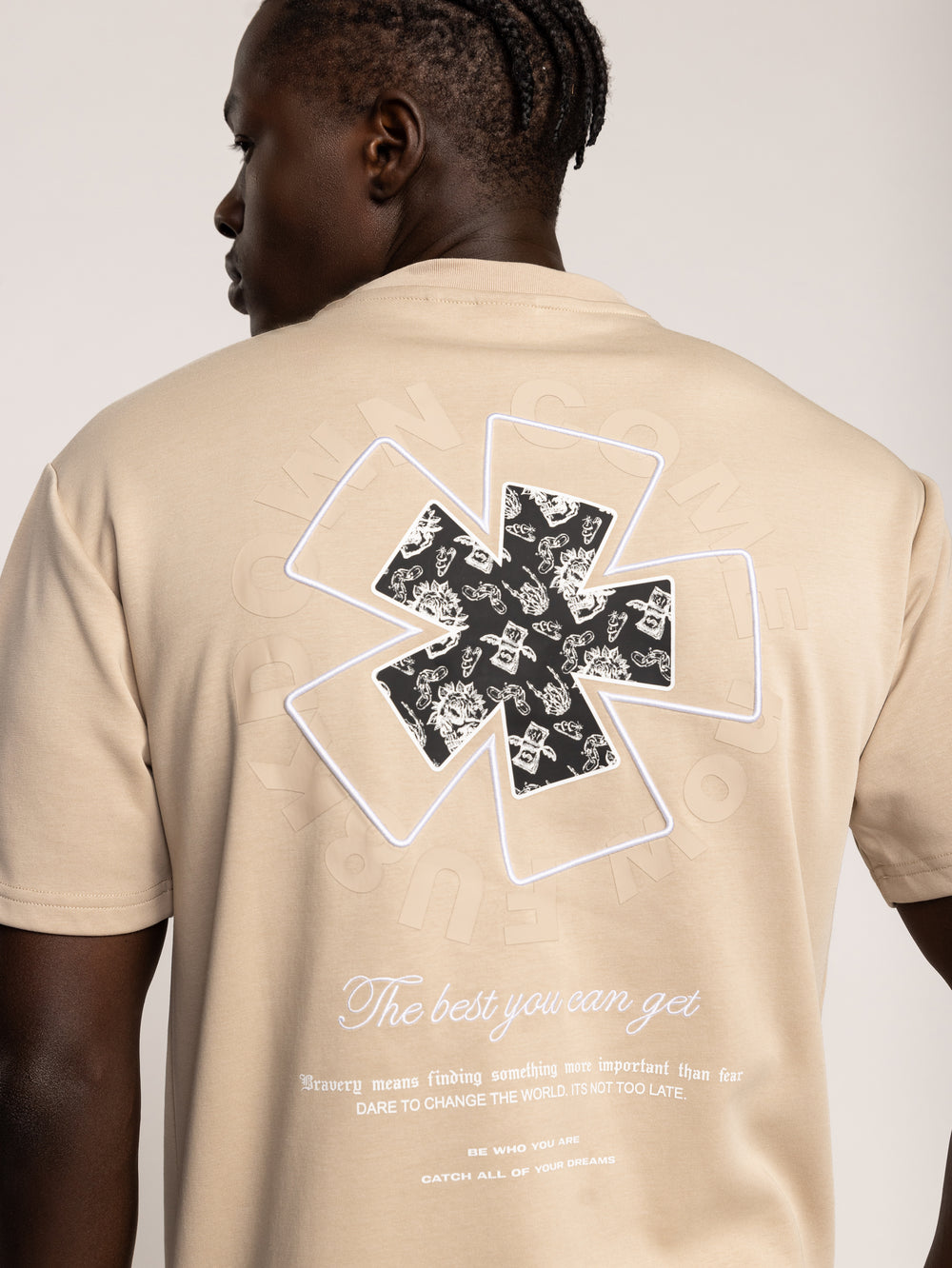 T-SHIRT OVER SIZE Beige / XXS