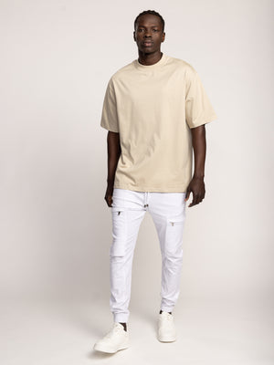 T-SHIRT OVER SIZE Beige / XXS