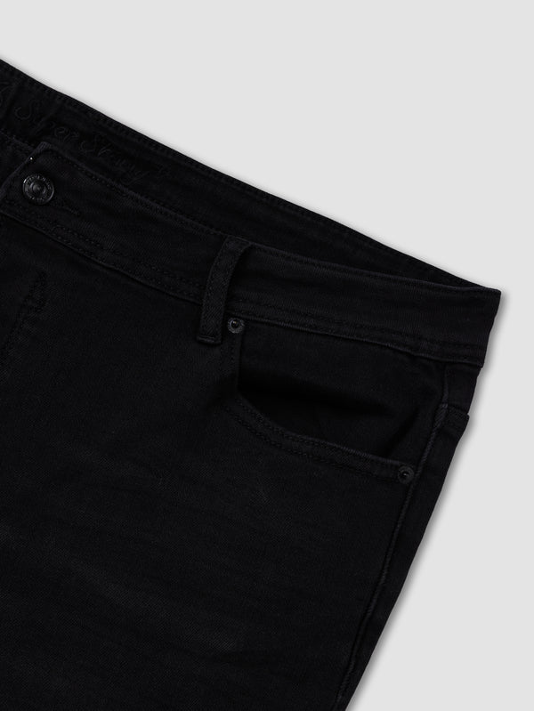 BASIC JEANS Scrubbed Black / 38