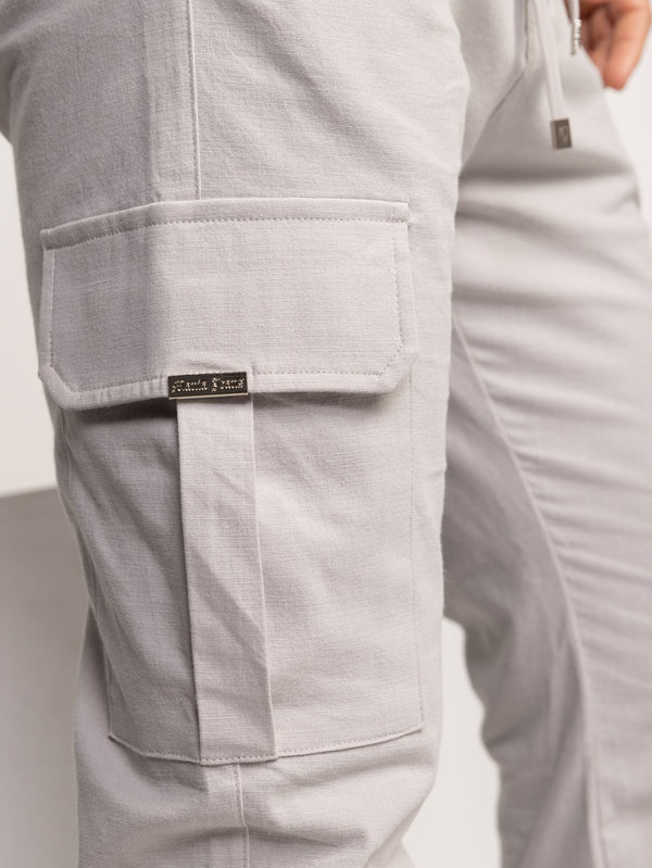 CARGO WOVEN PANTS Light Gray / 48