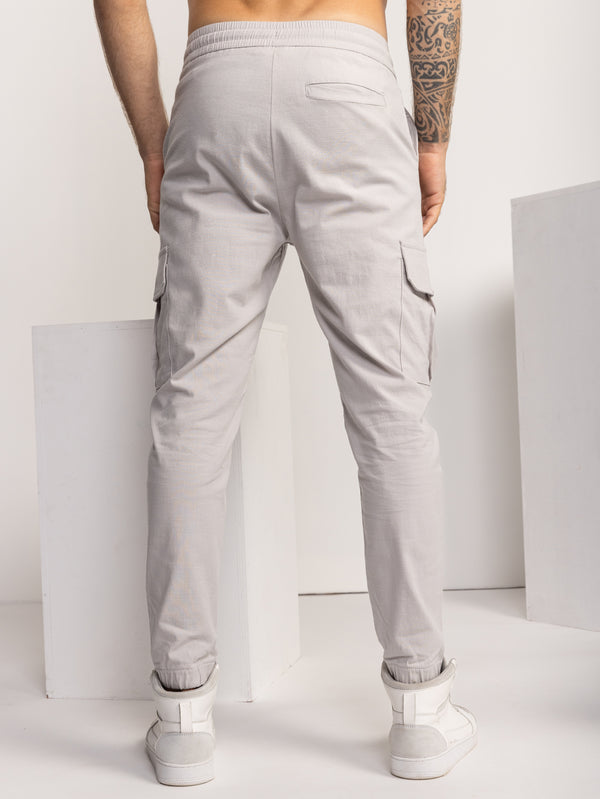 CARGO WOVEN PANTS Light Gray / 48