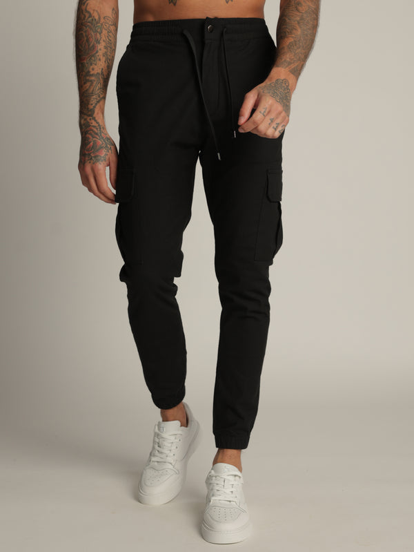 CARGO WOVEN PANTS Black / 48