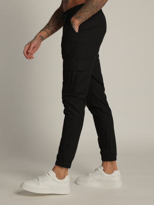 CARGO WOVEN PANTS Black / 48