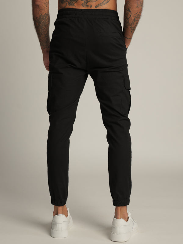 CARGO WOVEN PANTS Black / 48