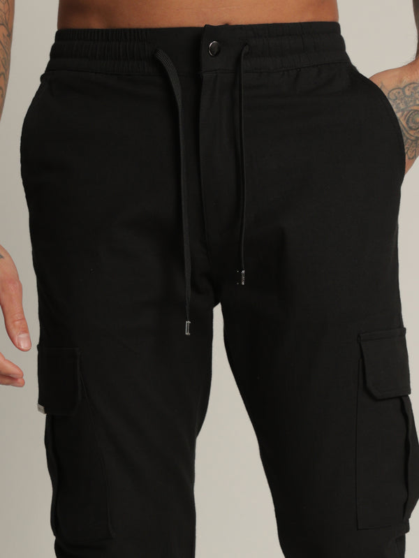 CARGO WOVEN PANTS Black / 48