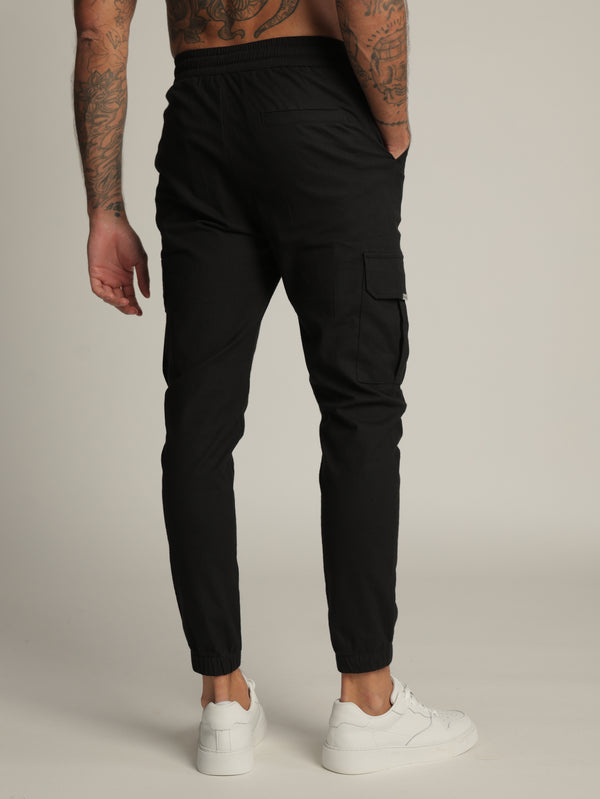 CARGO WOVEN PANTS Black / 48